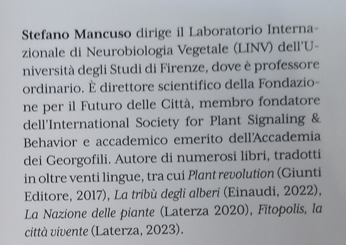 TERRA DI DOMANI 1^ uscita STEFANO MANCUSO - BOTANICA Viaggio nell'universo vegetale (Piano dell'opera in 2^ foto)