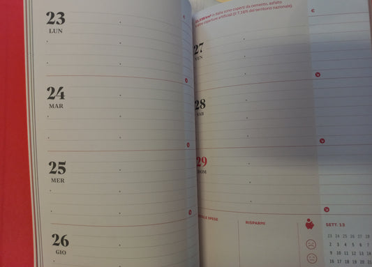 AGENDA SETTIMANALE del SOLE 24 ORE (formato A5)