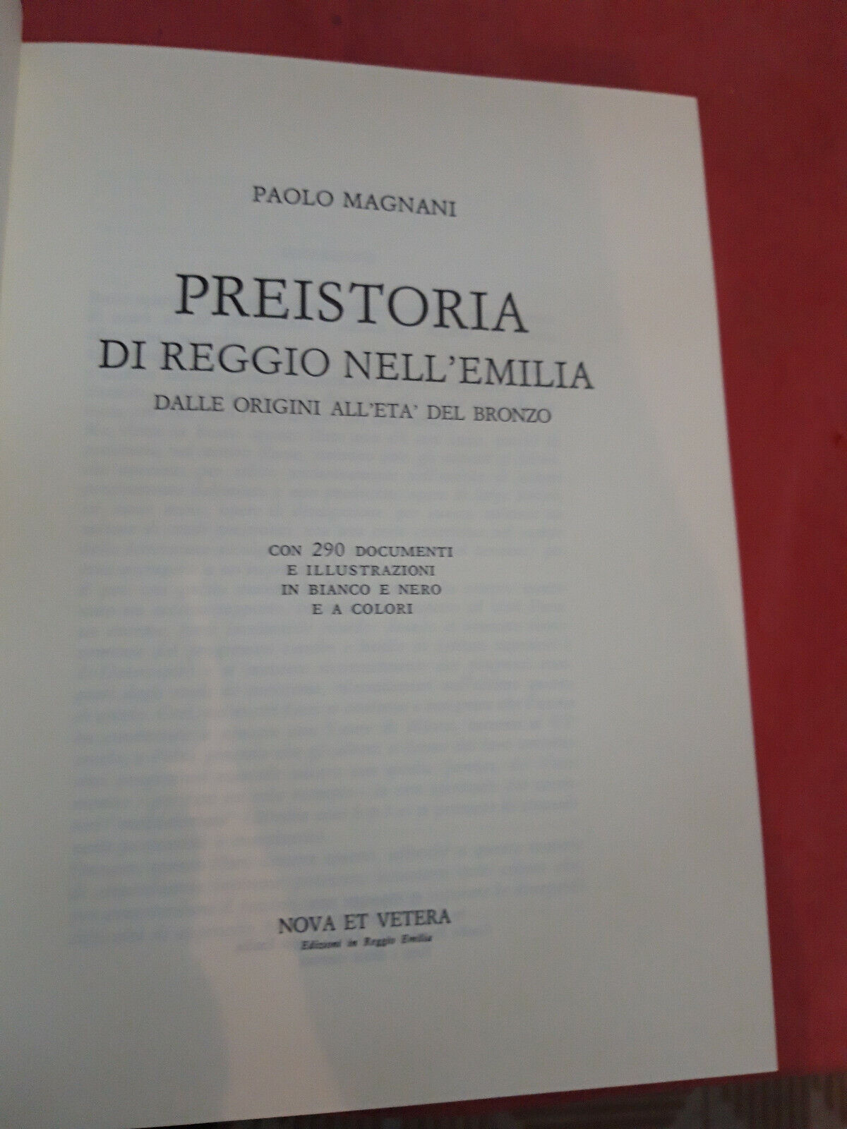LIBRO " PREISTORIA DI REGGIO NELL'EMILIA -P. Magnani 1993 . ..................