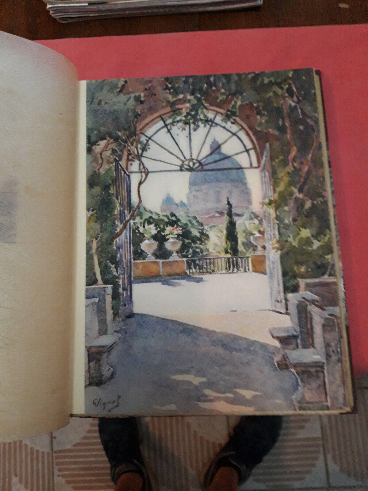 LIBRO " LES JARDINS DE ROME. Aquarelles de Pierre Vignal (Francese) 1923.......
