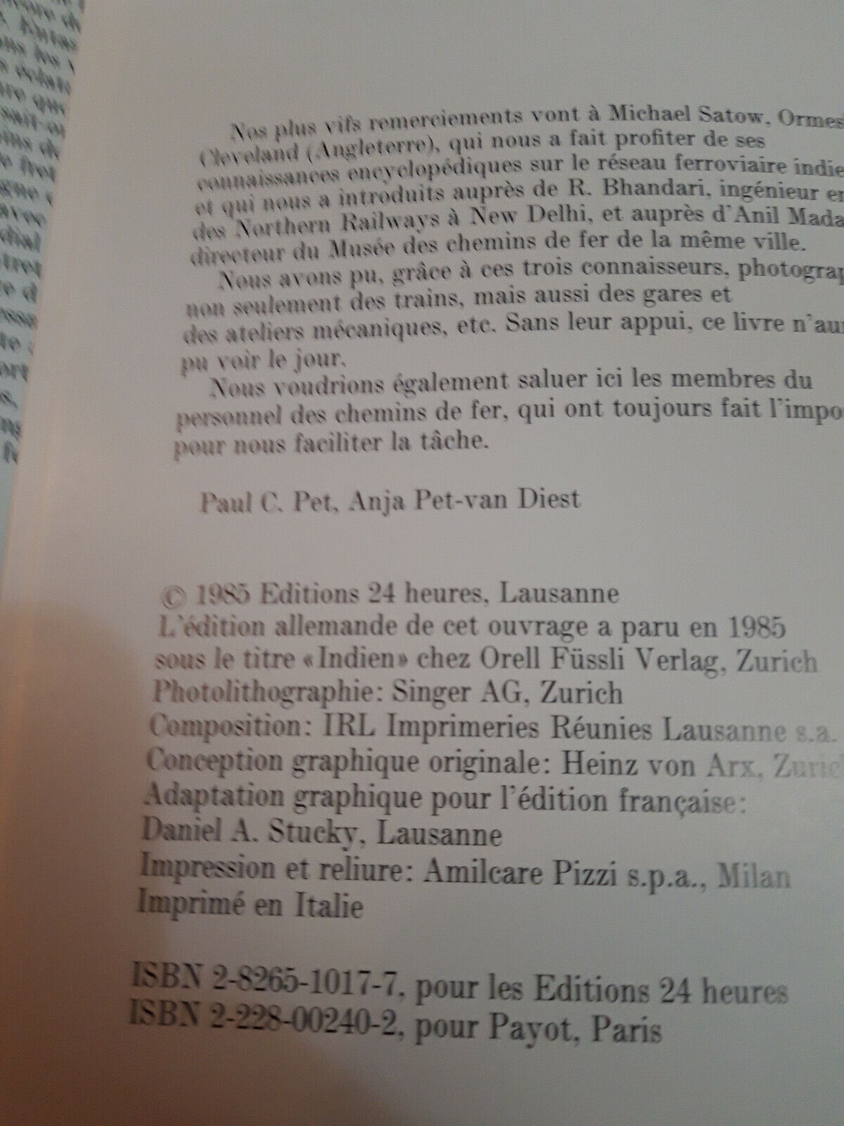LIBRO - INDIE : PARADIS DES TRAINS - 1985 . lingua francese .................