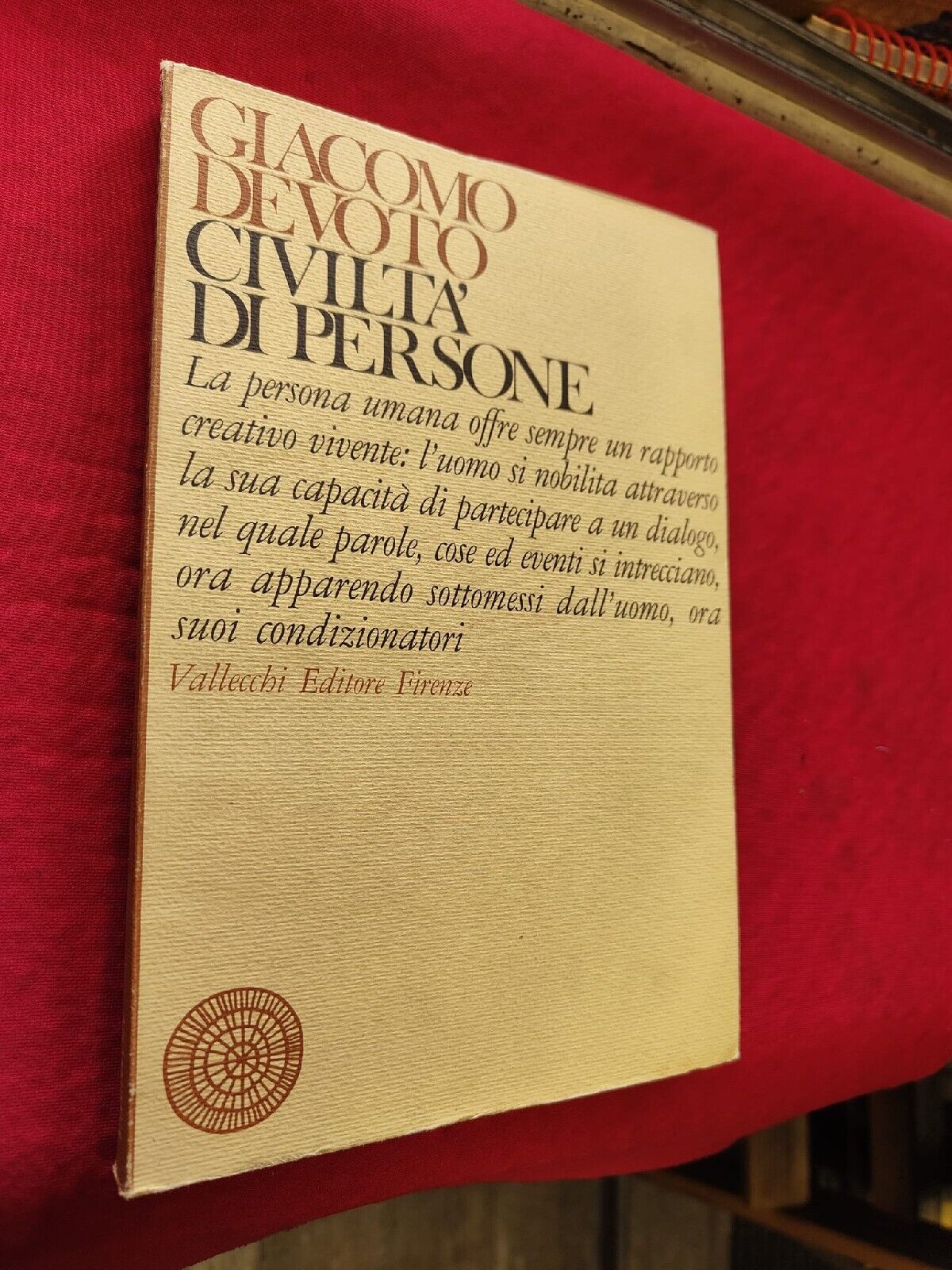 LIBRO - Civiltà di persone di Giacomo Devoto.Editore Vallecchi.Anno 1975.πππ