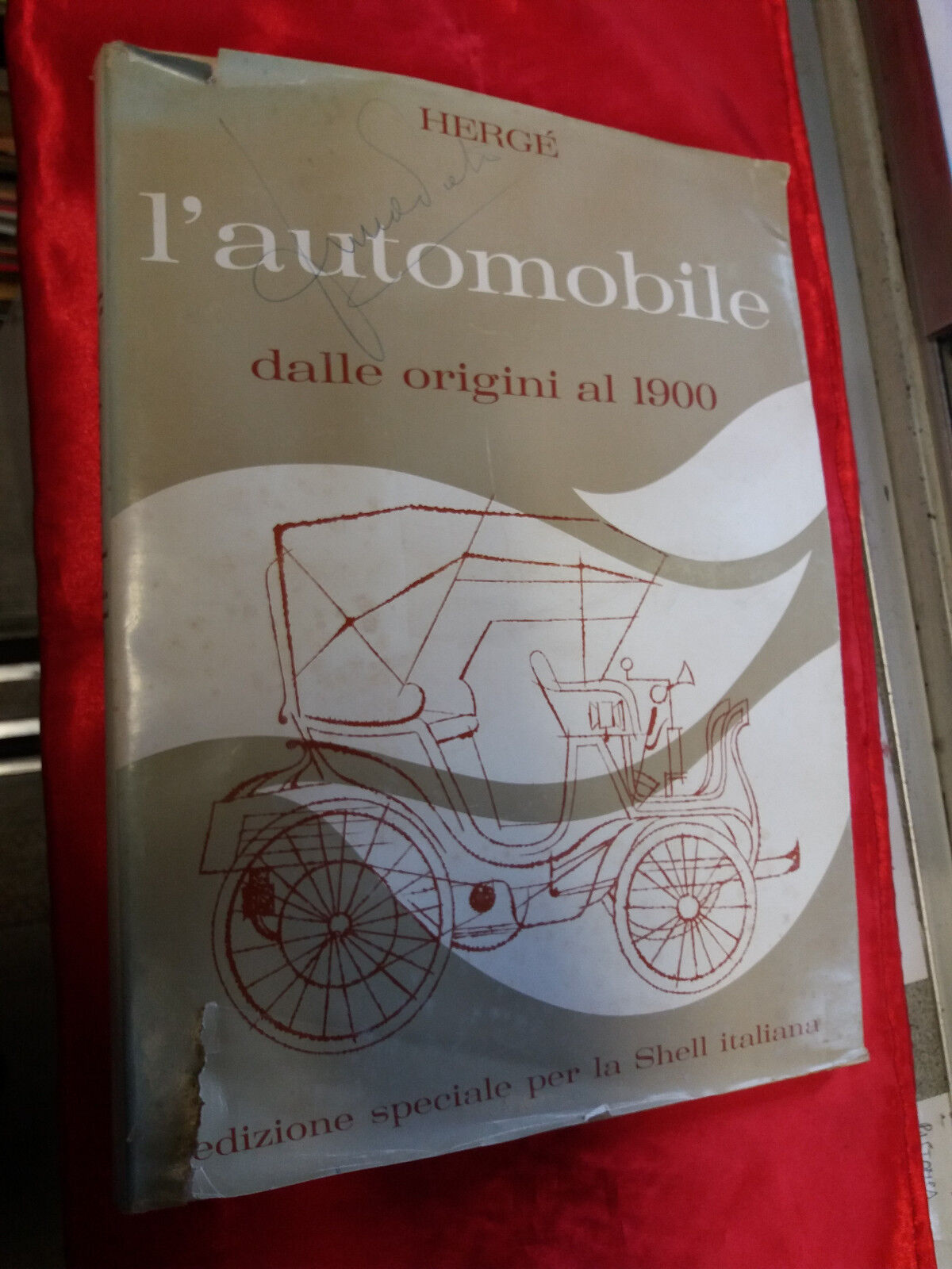 LIBRO - herge' " L'AUTOMOBILE DALLE ORIGINI AL 1900 " completo delle 60 figur
