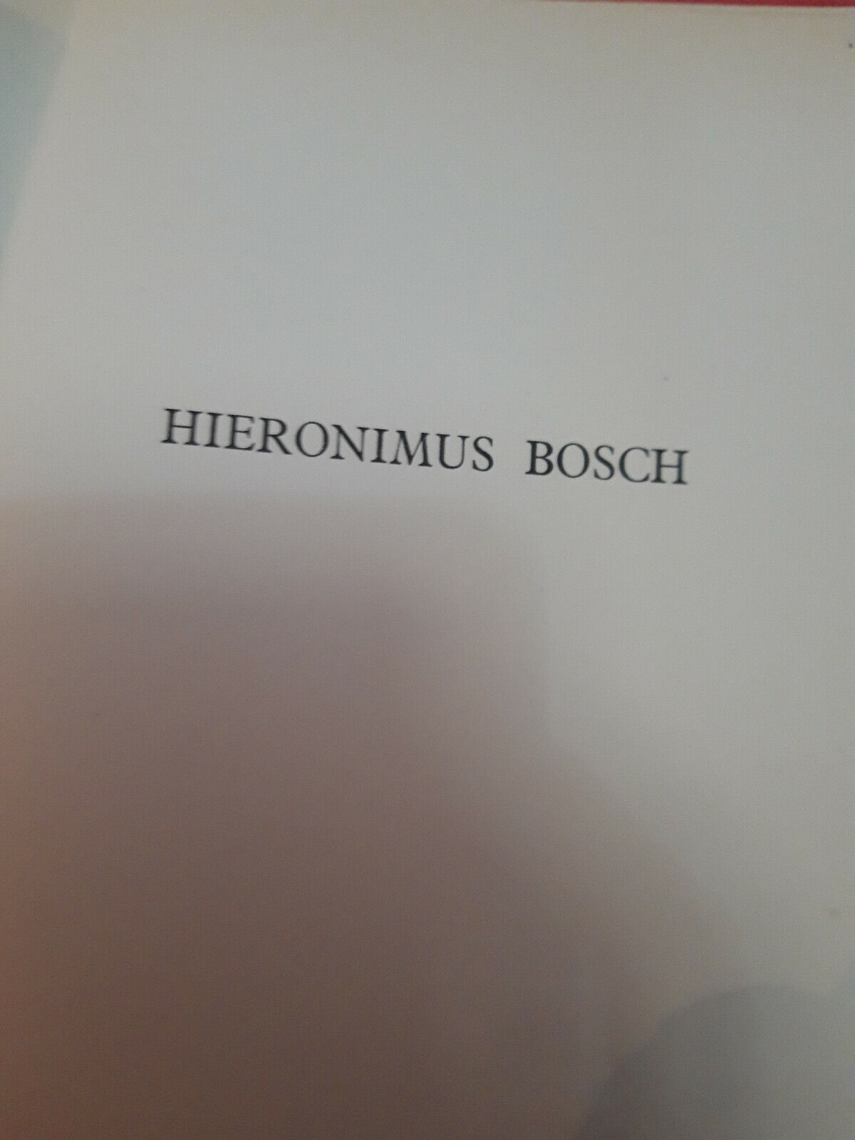 LIBRO " Hierunimus Bosch " by Jacques Combe ediz Pierre Tisne' Paris 1946...
