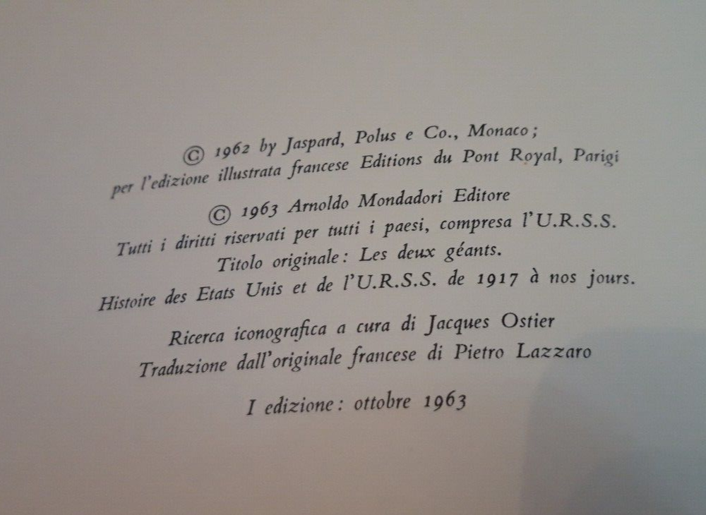 LIBRO "USA - URSS STORIE PARALLELE. 5 VOLUMI M Maurois MONDADORI 1°ed 1963