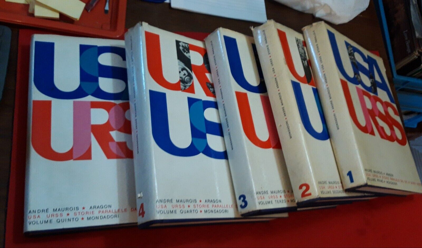 LIBRO "USA - URSS STORIE PARALLELE. 5 VOLUMI M Maurois MONDADORI 1°ed 1963