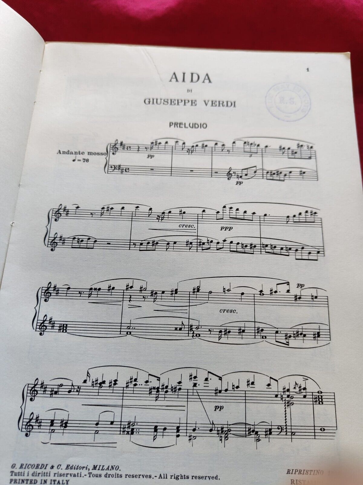 LIBRO - "AIDA" di G. Verdi Editore Ricordi .Anno 1963.πππ