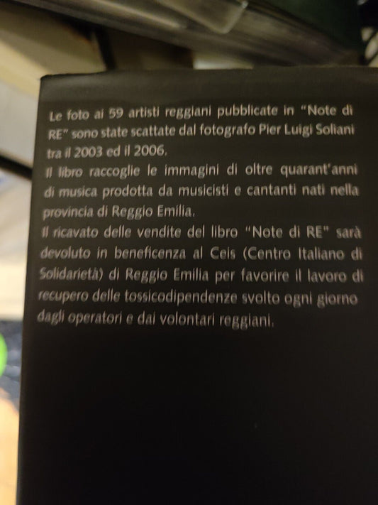 LIBRO - NOTE DA RE . di B Depietro . Artisti musicali Reggio Emilia ......RARO
