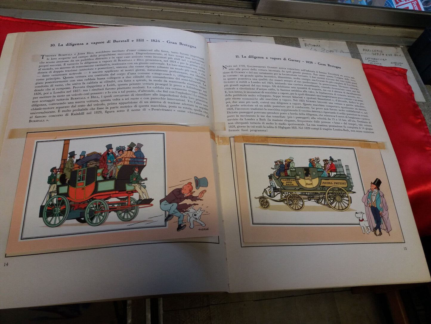 LIBRO - herge' " L'AUTOMOBILE DALLE ORIGINI AL 1900 " completo delle 60 figur
