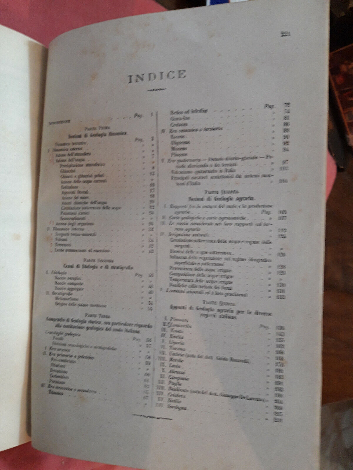 LIBRO " IL TERRENO. Nozioni di geologia dinamica, storica e agraria .1898.....