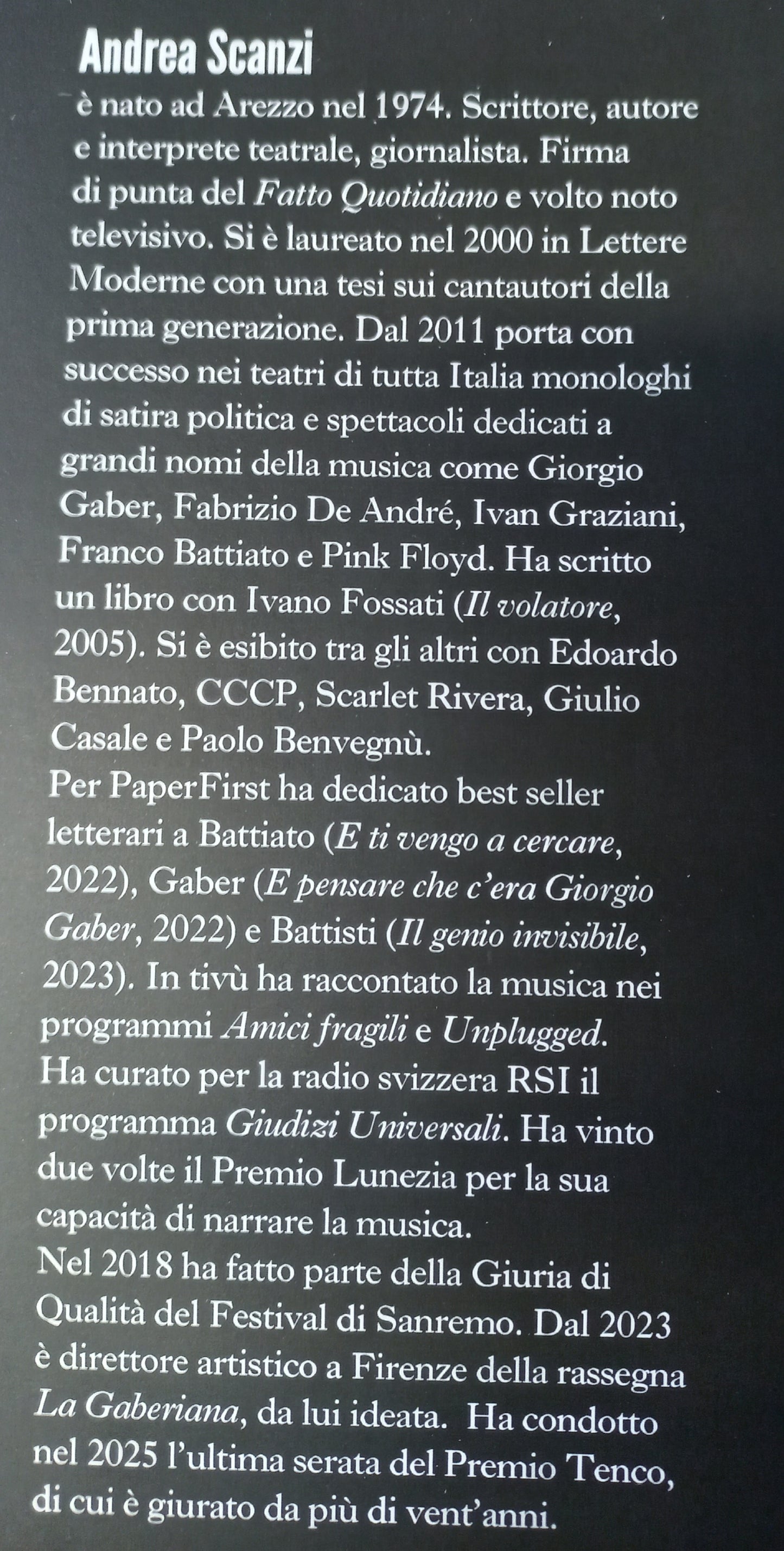 VERRANNO A CHIEDERTI DI FABRIZIO DE ANDRE' - libro di ANDREA SCANZI