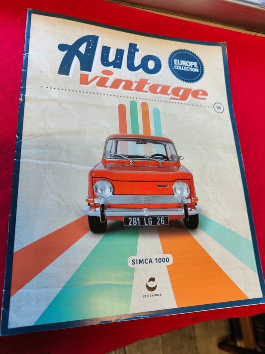 Auto vintage formato . 1:24 Simca 1000 del 1976 con fascicolo - nuova