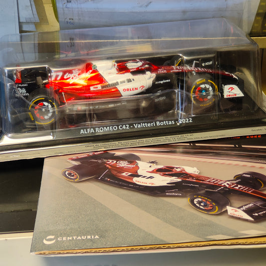 GRANDI FORMULA 1 - Auto da corsa - ALFA ROMEO C42 di Valtteri Bottas 2022 . con fascicolo NUOVA