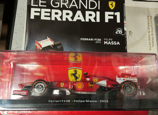 GRANDI FERRARI . 1:24 - F138 - di Felipe Massa - 2013 - nuova  con fascicolo