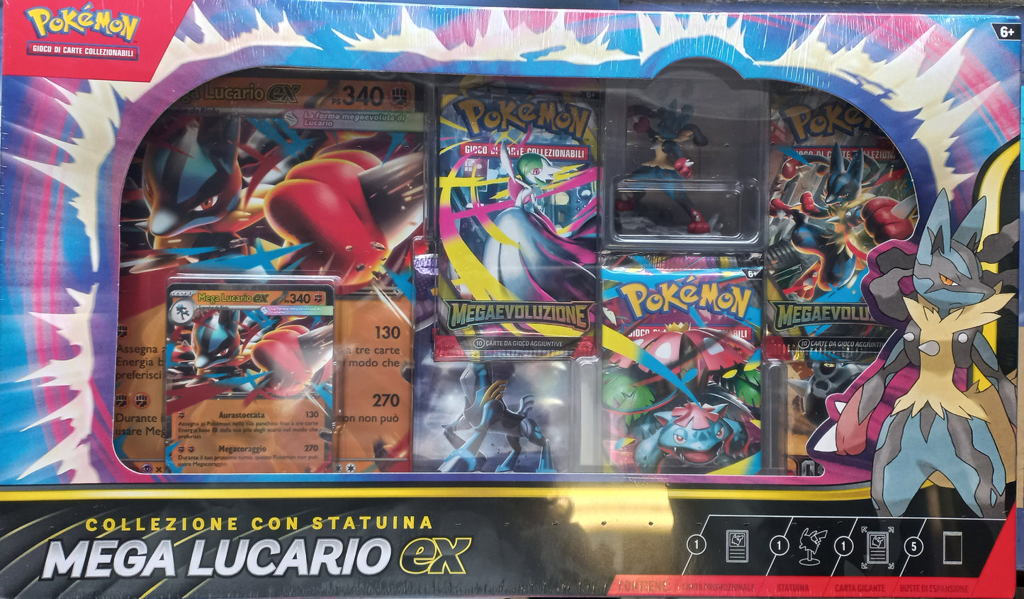 POKEMON - MEGA LUCARIO Collezione con STATUINA