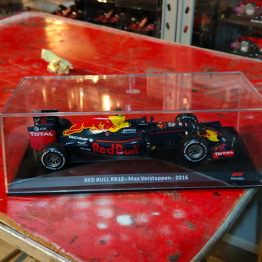 Grandi formula 1 - RED BULL - RB12 di Max Verstappen del 2016 IN TECA RIGIDA SENZA FASCICOLO - nuova 1.24