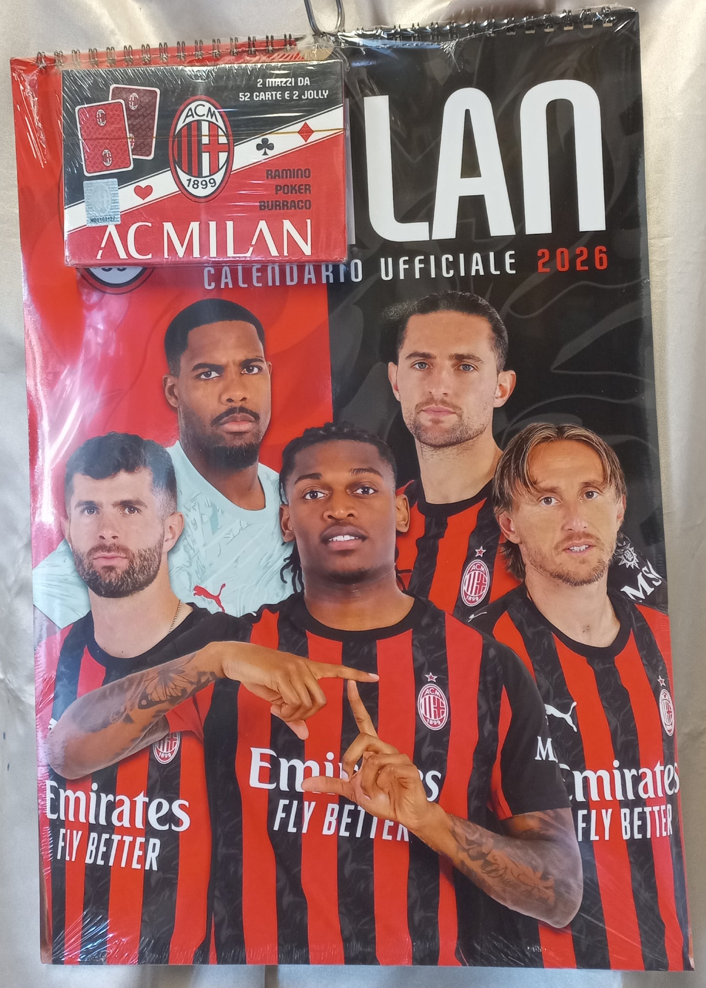 CALENDARIO UFFICIALE 2026 MILAN + CARTE da RAMINO, POKER, BURRACO