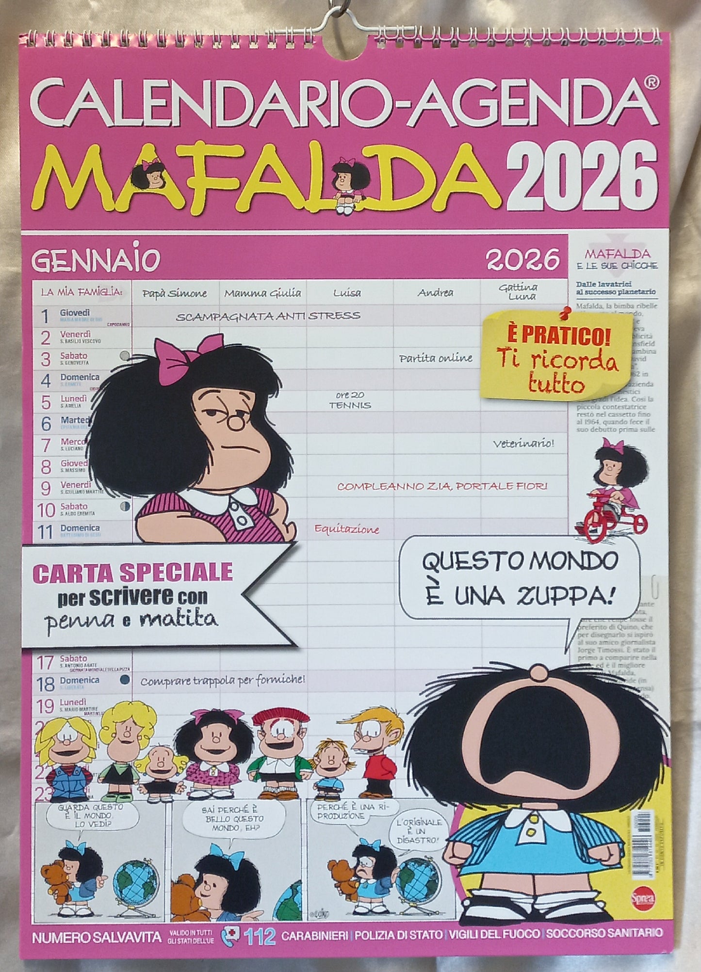 CALENDARIO AGENDA 2026 MAFALDA