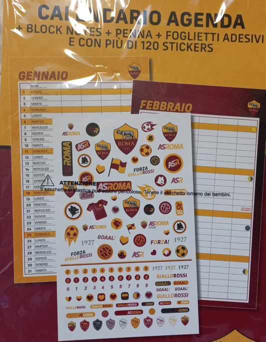 CALENDARIO 2026 ROMA 14 MESI con POST-IT, PENNA, BLOCK NOTES