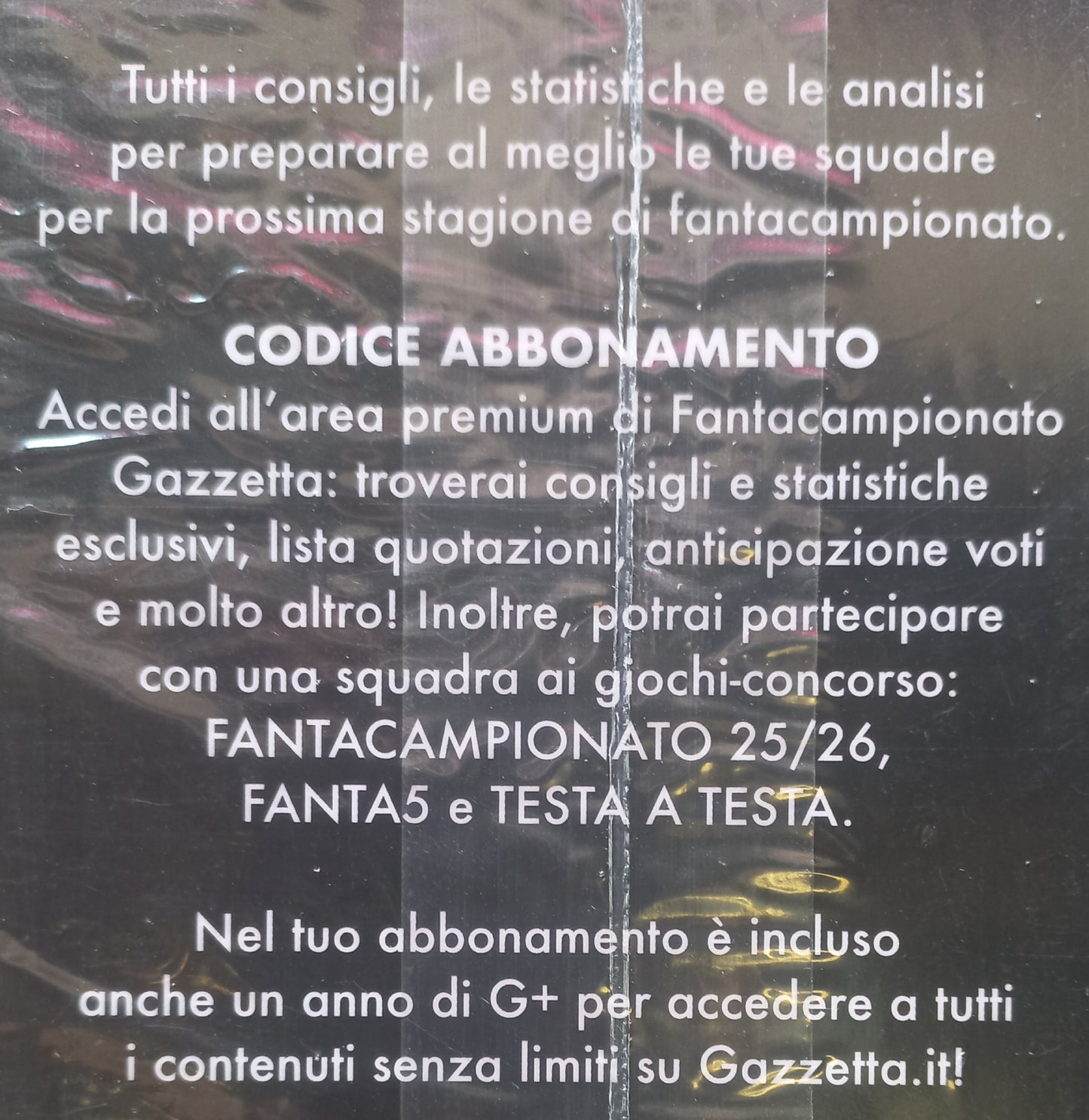FANTACAMPIONATO - Libro Gazzetta dello Sport + 1 anno di abbonamento area premium