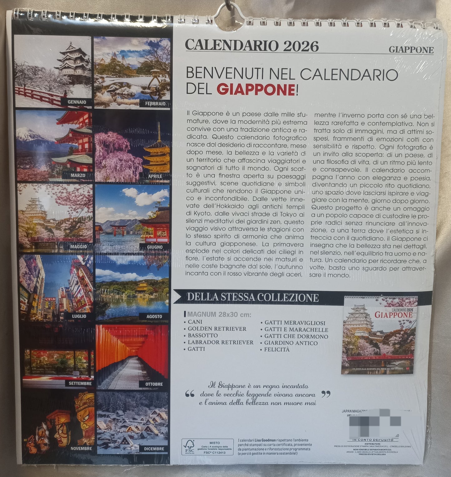 CALENDARIO 2026 GIAPPONE