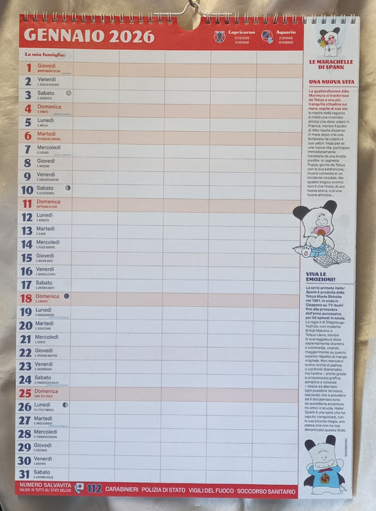 CALENDARIO AGENDA 2026 HELLO SPANK