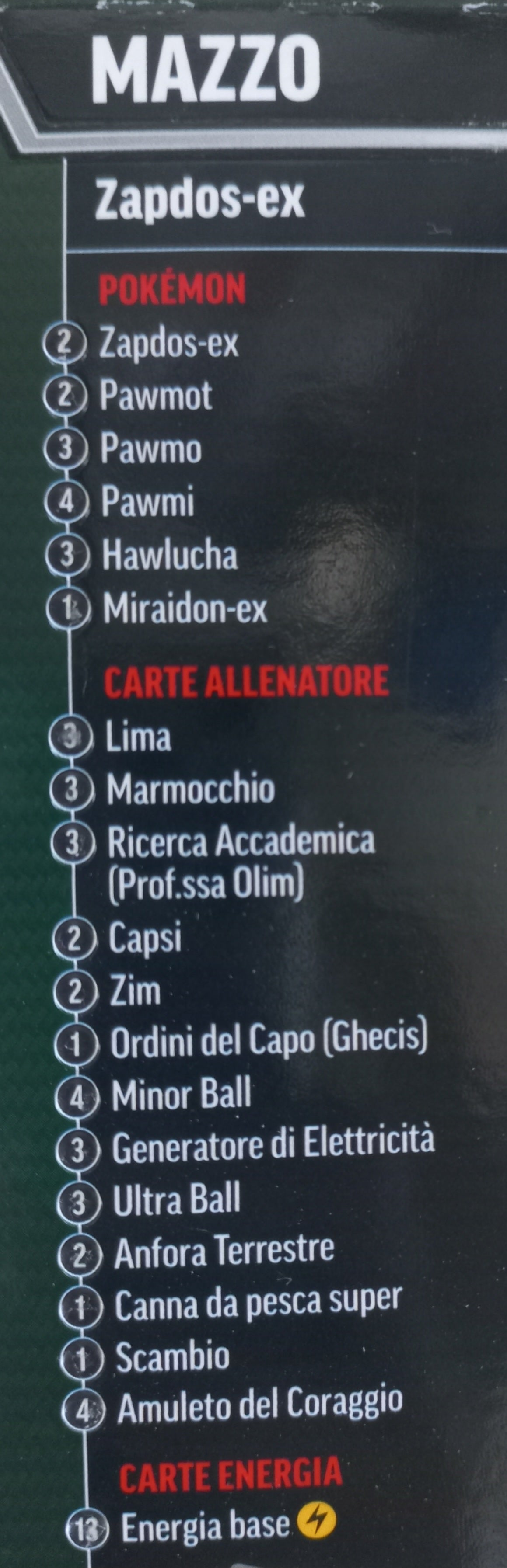 POKEMON - Mazzo lotte deluxe ZAPDOS EX