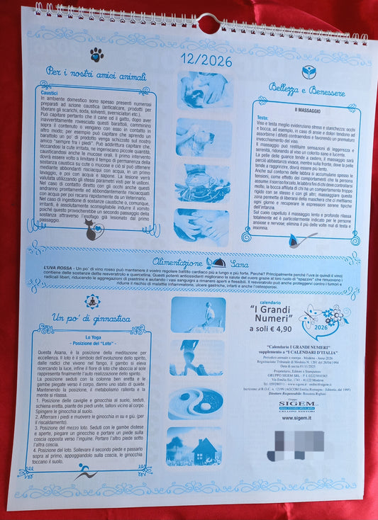 CALENDARIO GRANDI NUMERI 2026