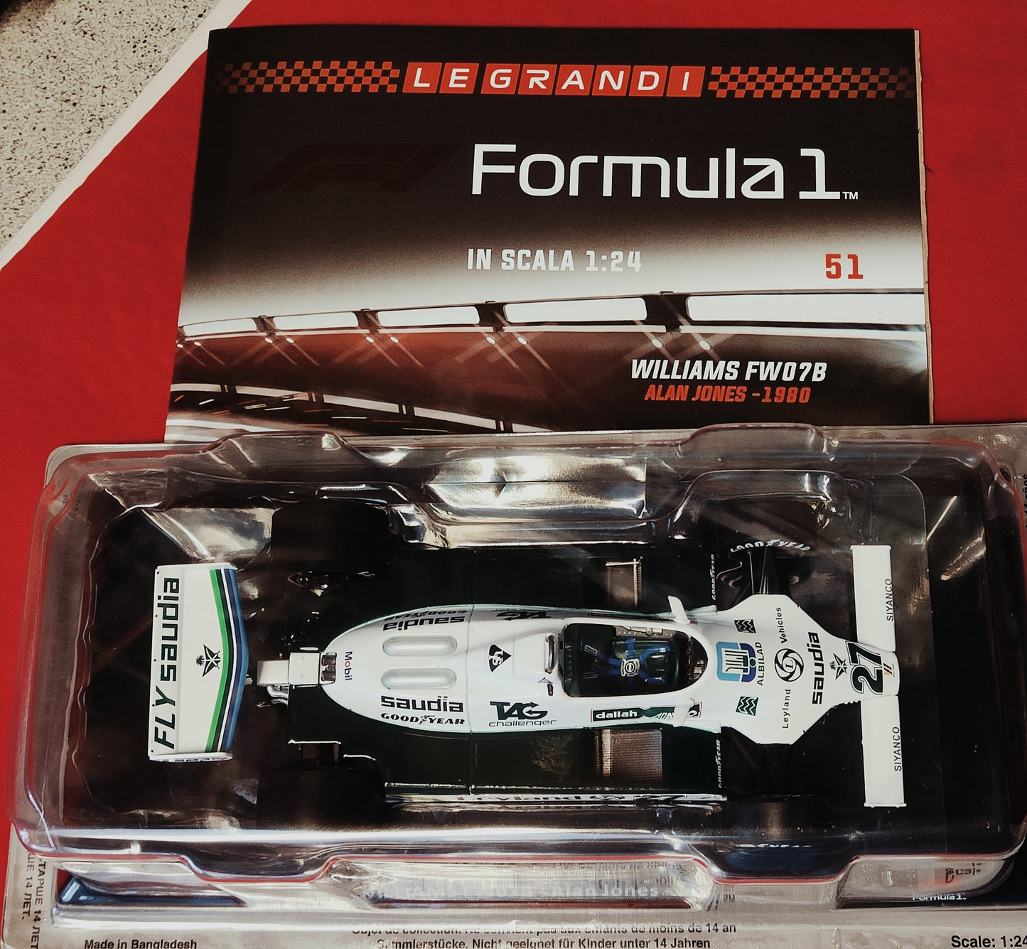 Le grandi formula 1 - WILLIAMS FW07B. di Alan Jones del 1980 - nuova in edic