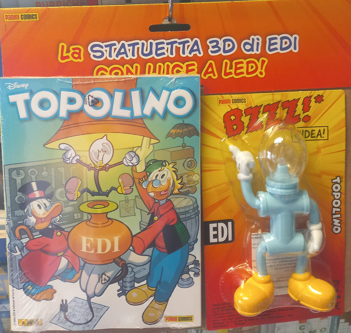 TOPOLINO n 3699 + Statuetta EDI con LAMPADINA LED