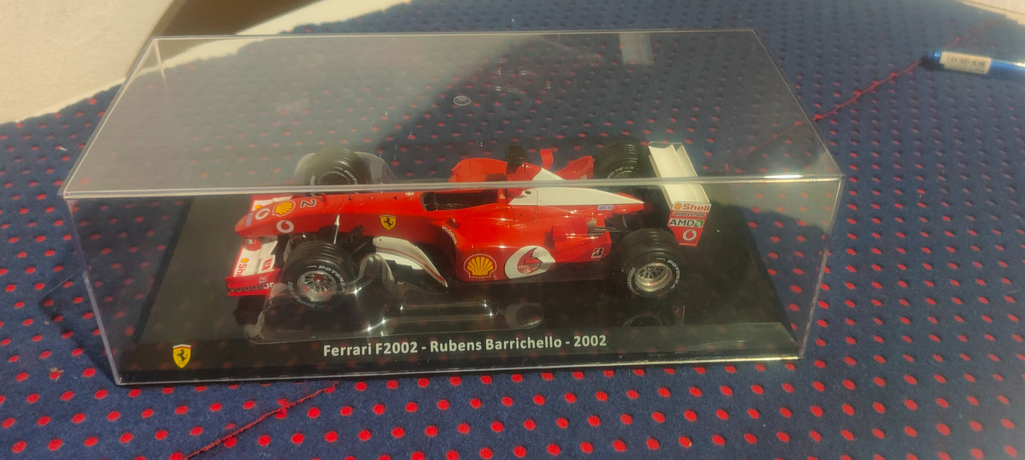 6 Ferrari 1:24 Leclerc , Barrichello , Alonso, Gonzales  Reuteman  nuovi con fascicoli