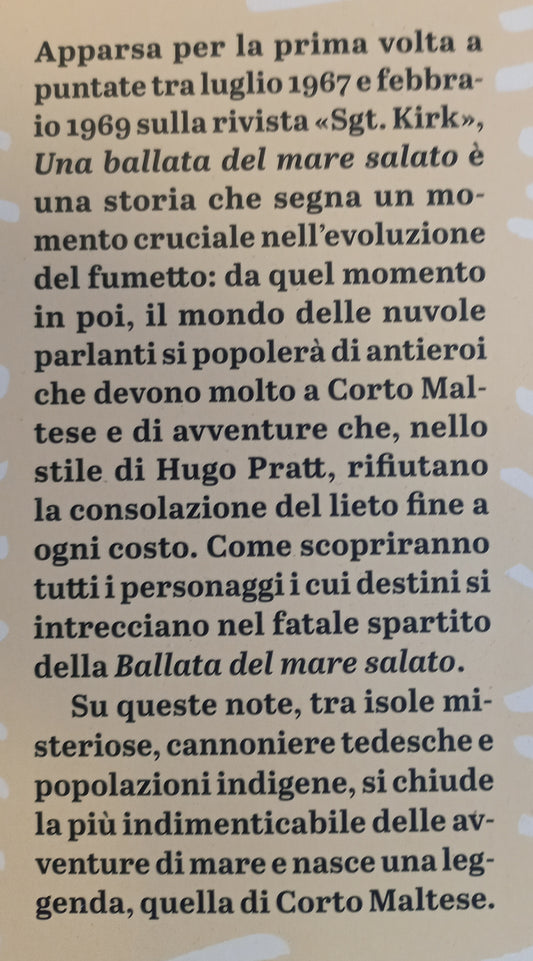 HUGO PRATT COLLECTION 2^ uscita Una ballata del mare salato (parte 2)