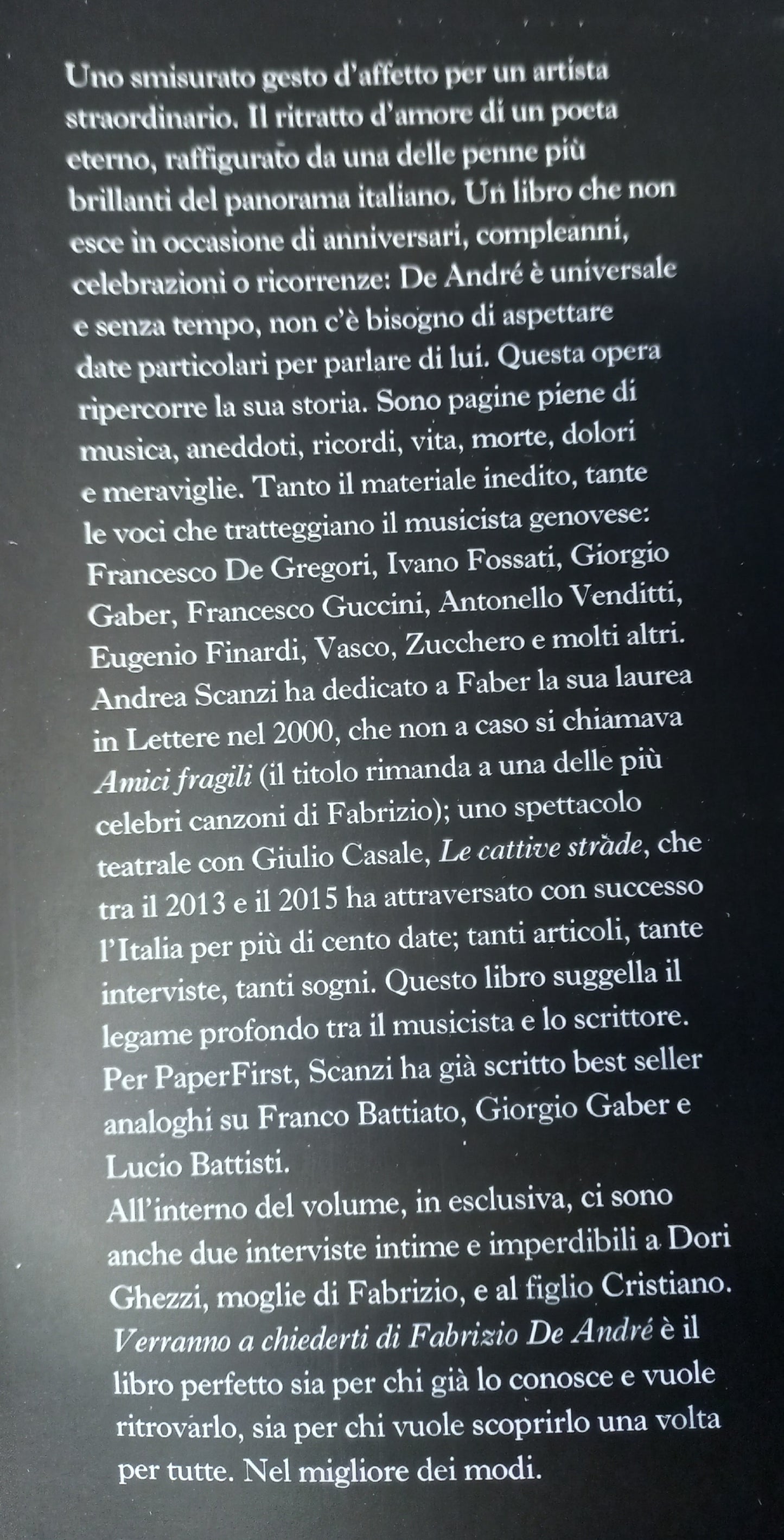 VERRANNO A CHIEDERTI DI FABRIZIO DE ANDRE' - libro di ANDREA SCANZI