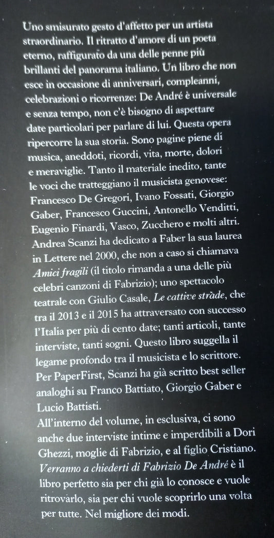 VERRANNO A CHIEDERTI DI FABRIZIO DE ANDRE' - libro di ANDREA SCANZI