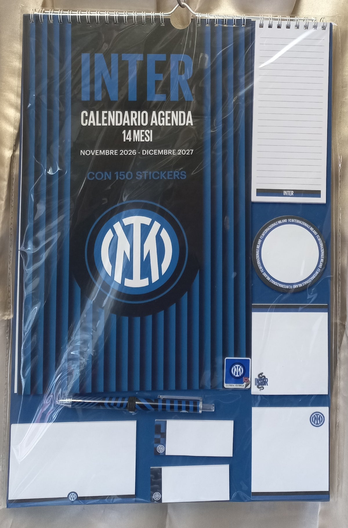 Calendario INTER 2027 (14 mesi) + PENNA, POST IT, BLOCK NOTES
