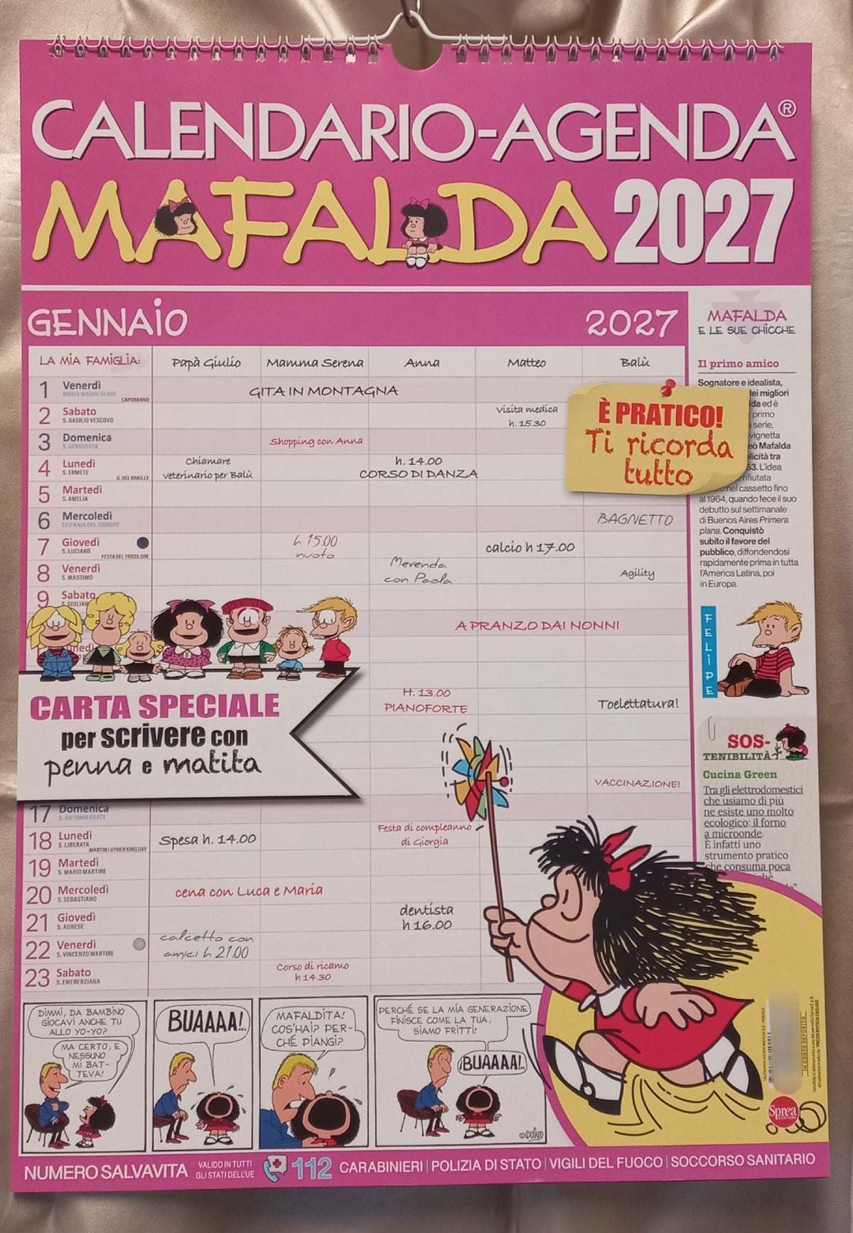 Calendario agenda MAFALDA 2027