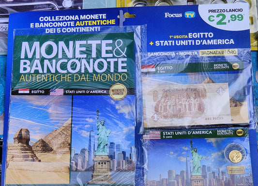Nuova Collezione " MONETE & BANCONOTE autentiche dal mondo " 1 uscita