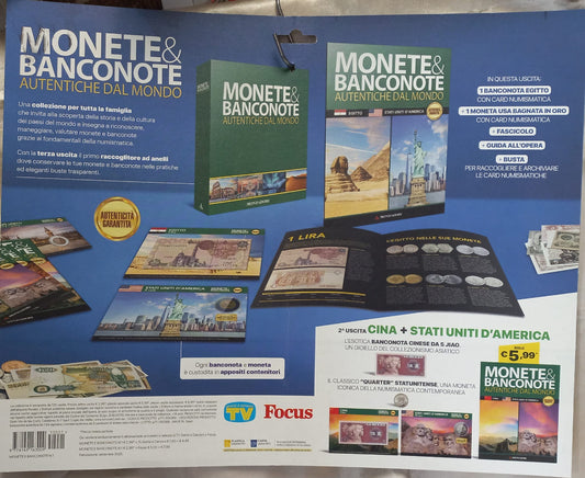 Nuova Collezione " MONETE & BANCONOTE autentiche dal mondo " 1 uscita