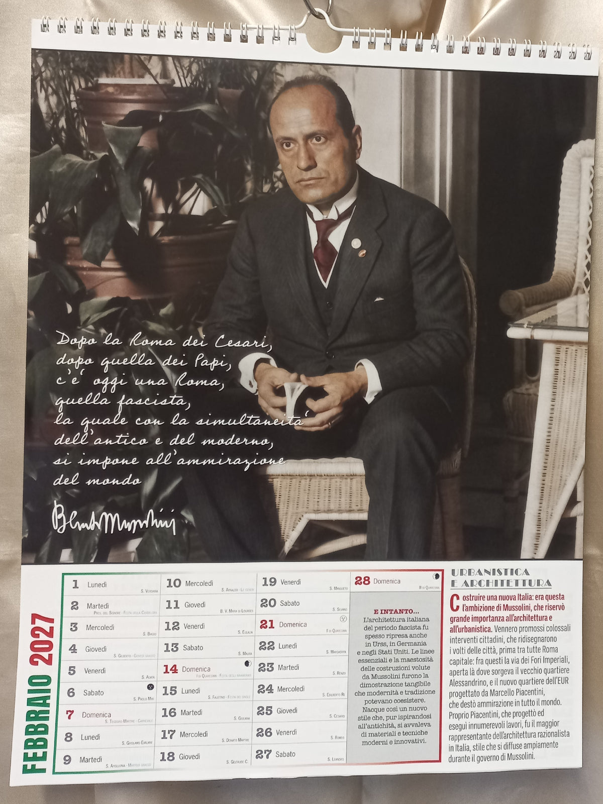 Calendario 2027 BENITO MUSSOLINI