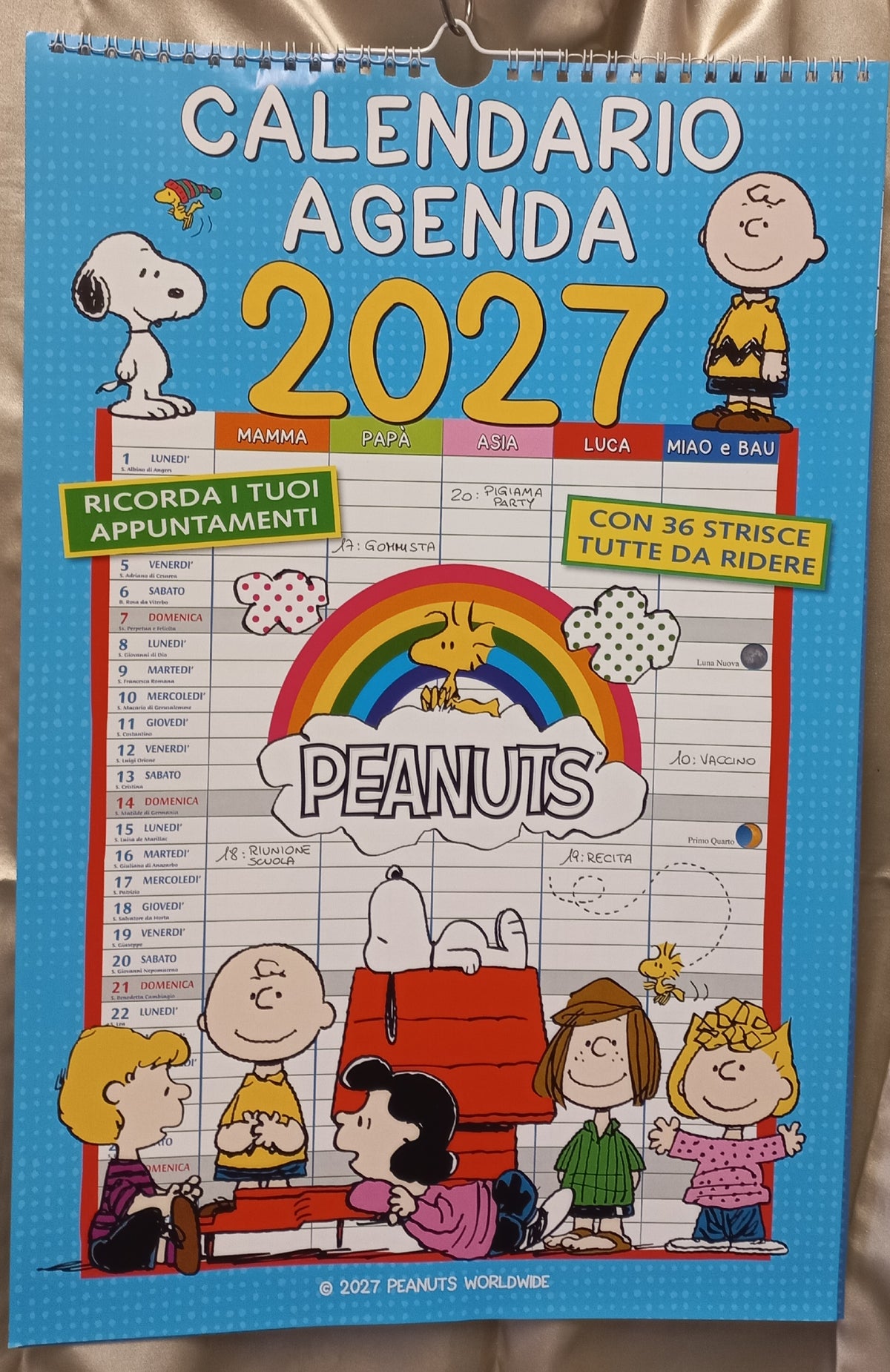 Calendario agenda PEANUTS 2027