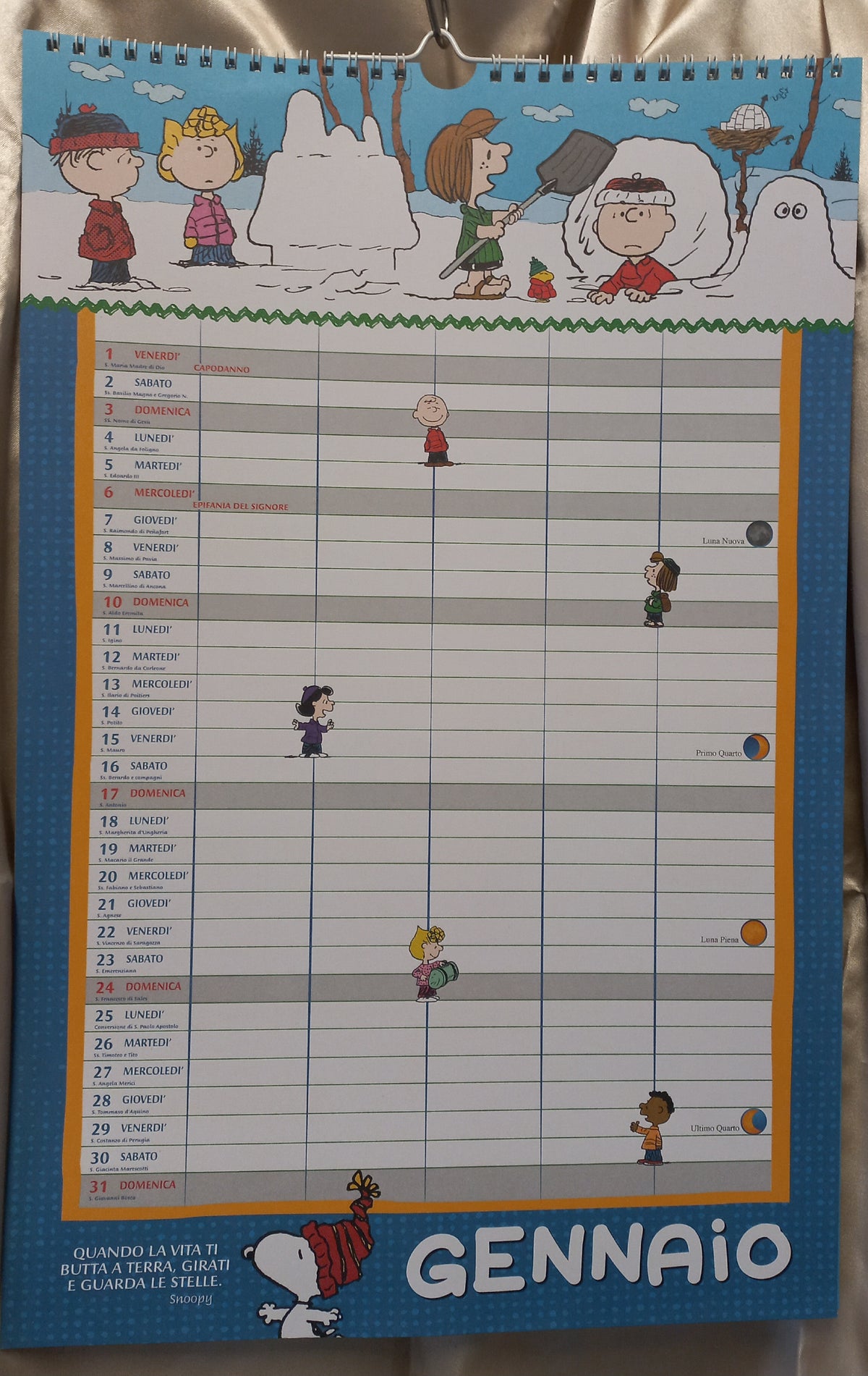 Calendario agenda PEANUTS 2027