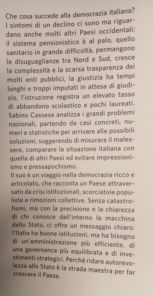 COME SI MISURA UNA DEMOCRAZIA Proposte per riparare l'Italia - SABINO CASSESE