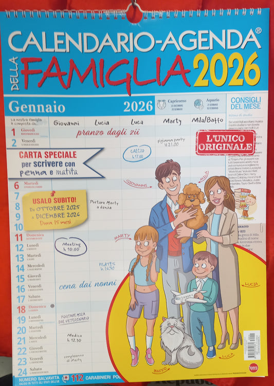 CALENDARIO FAMIGLIA 15 MESI Ottobre 2025 / Dicembre 2026