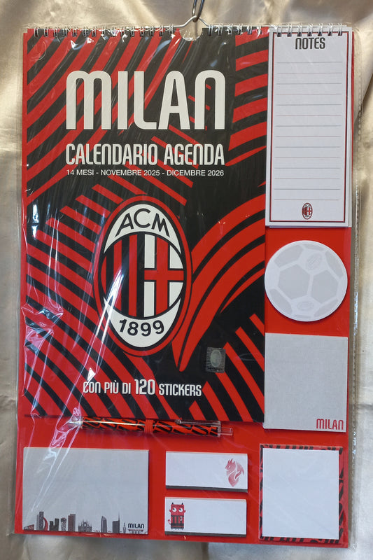 CALENDARIO MILAN 14 MESI con POST-IT, PENNA, BLOCK NOTES