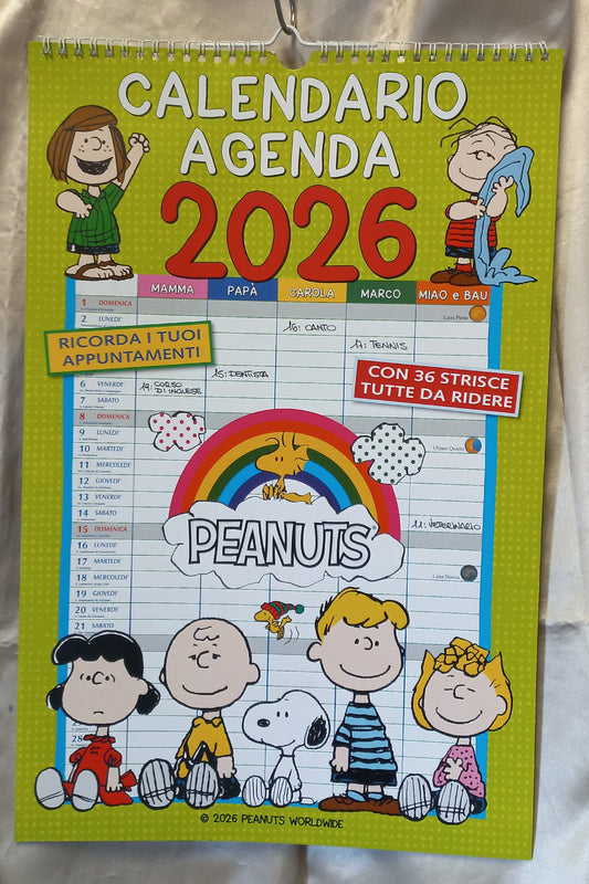 CALENDARIO AGENDA 2026 PEANUTS