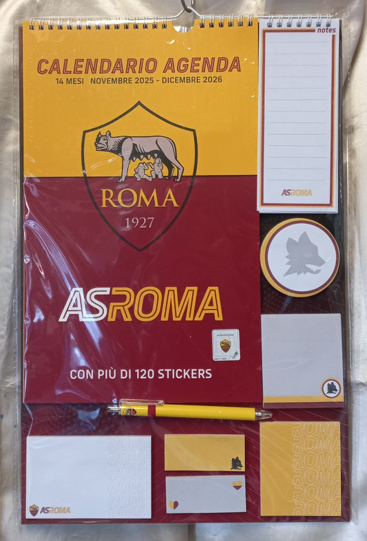 CALENDARIO 2026 ROMA 14 MESI con POST-IT, PENNA, BLOCK NOTES