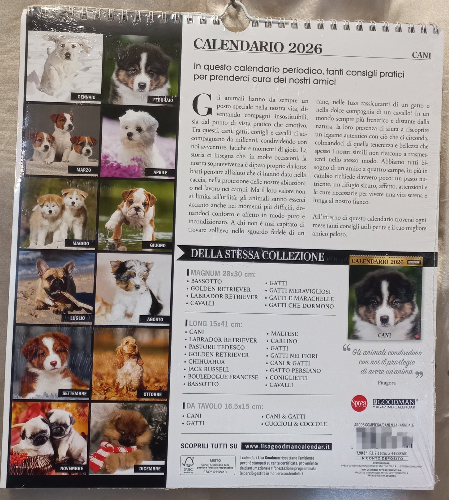 CALENDARIO 2026 CANI