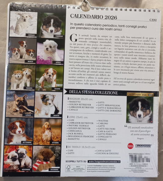 CALENDARIO 2026 CANI