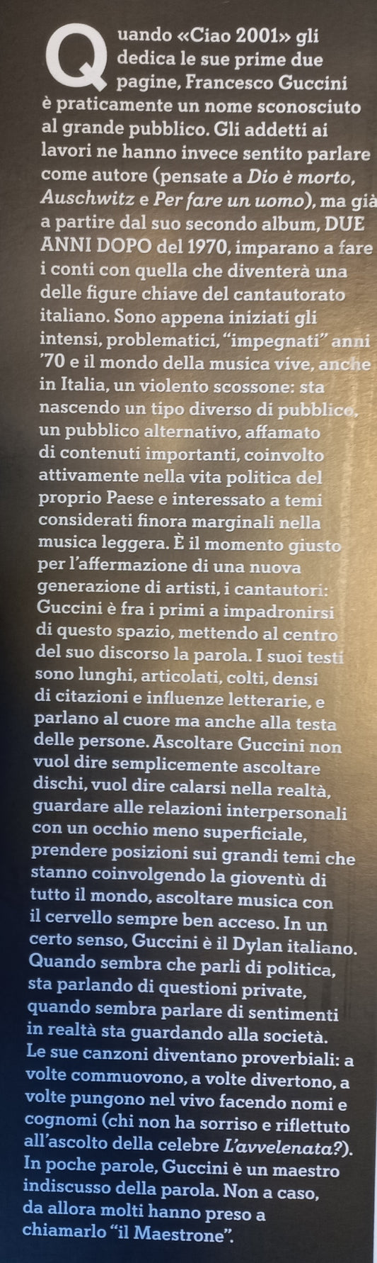 CIAO 2001 Speciale FRANCESCO GUCCINI