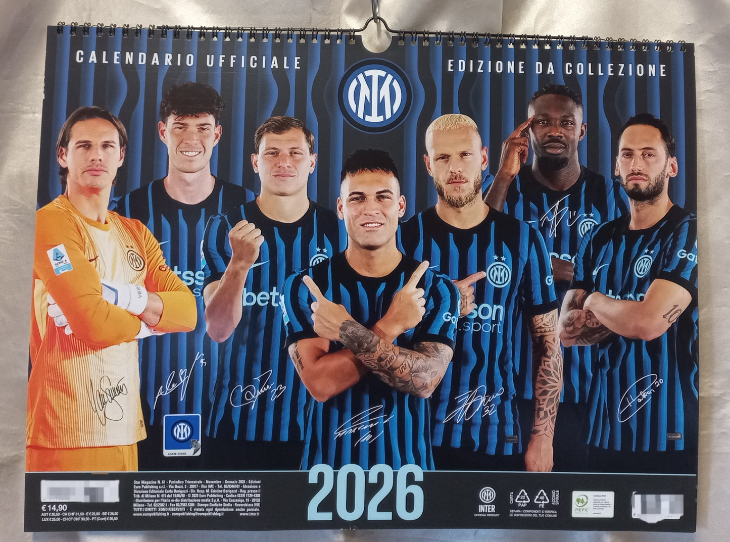 CALENDARIO 2026 ORIZZONTALE INTER